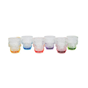 Foto de vaso tequilero calavera c/6 pzas colores 45 ml. 1613c — Alco Distribuidora Torreón mayoreo