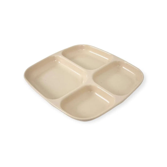 PLATO CUADRADO 4 DIVISIONES MELAMINA BEIGE TAV9811PTDCU4