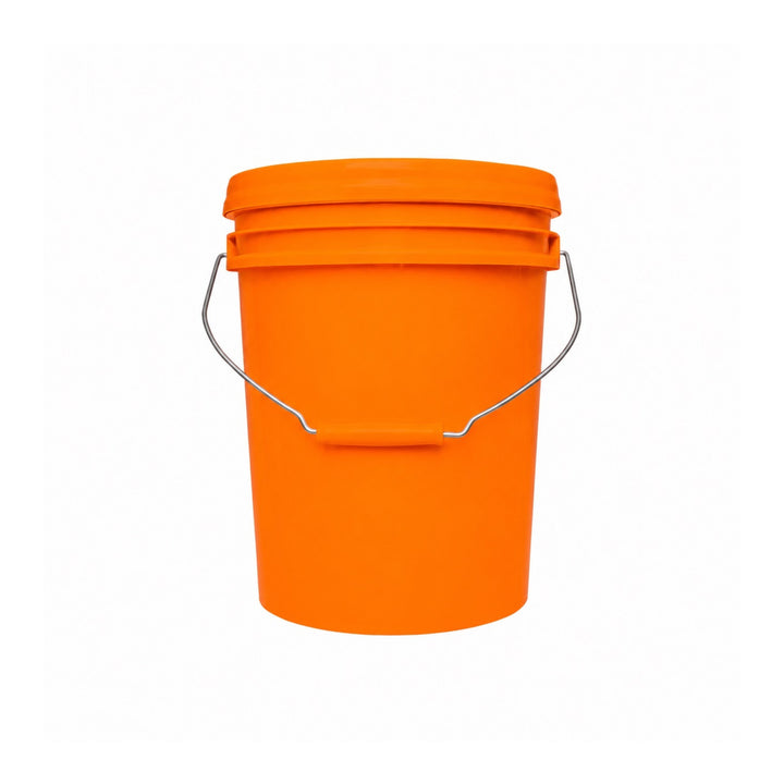 CUBETA INDUSTRIAL C/TAPA Y ASA 10 LTS. NARANJA
