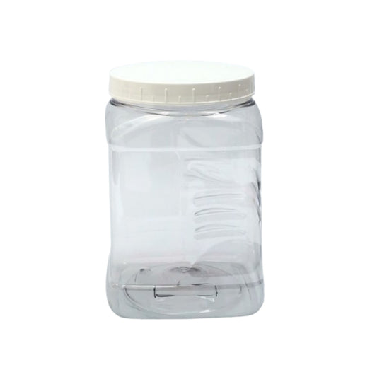 VITROLERO CUADRADO CON TAPA LISA 1.89 LTS. (1/2 GAL)  TRANSPARENTE
TAPA BLANCA