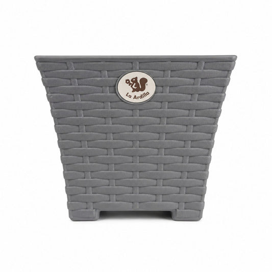 MACETA RATTAN CHICA CUADRADA L16 A 13 GRIS OXFORD MRCH0046