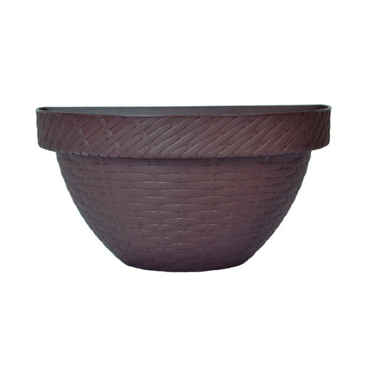 MACETA RATTAN PARED L22.5 CHOCOLATE INCLUYE REJILLA DE AUTO RIEGO	 MRPA2206