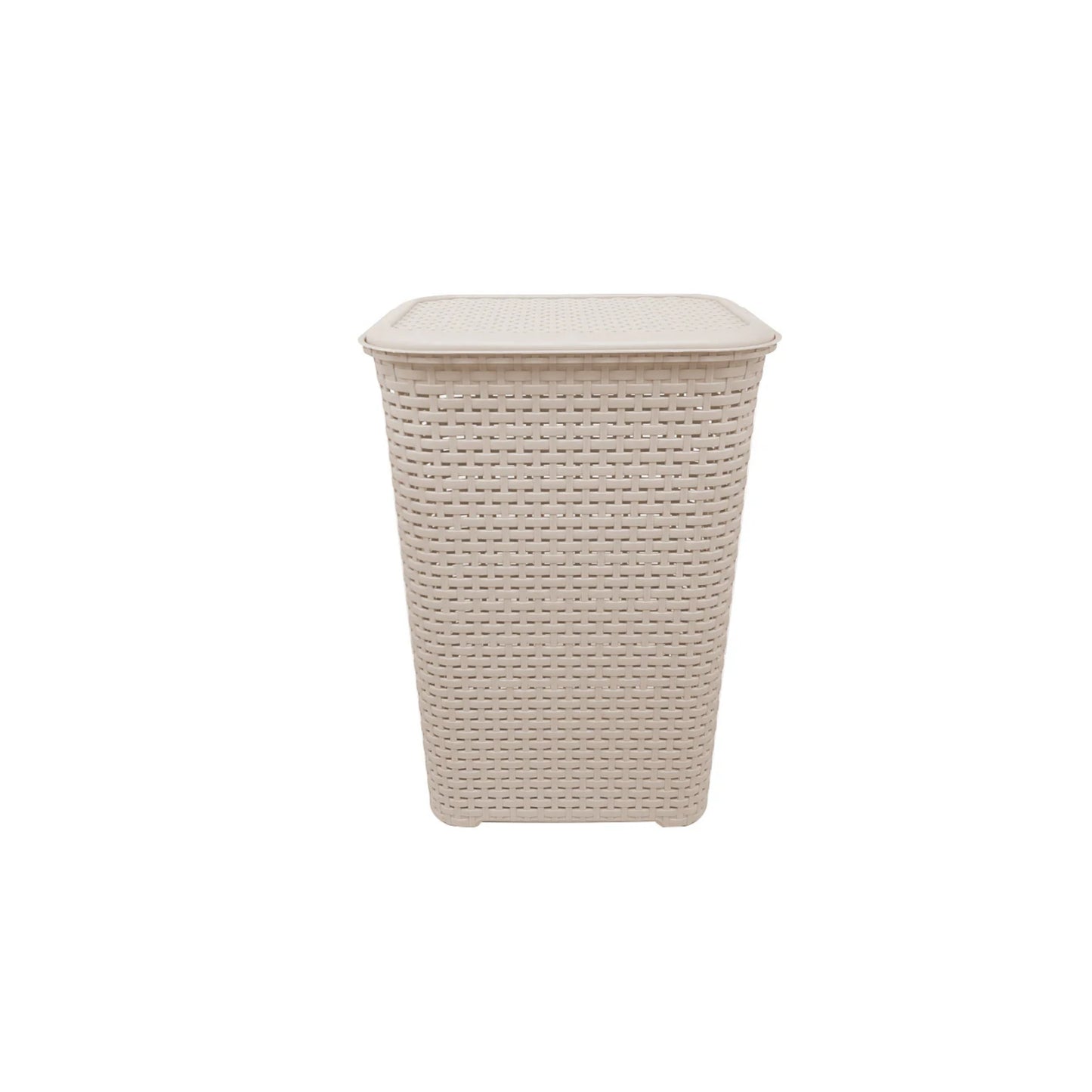 CESTO RATTAN C/TAPA L45.5X33 BLANCO NIEBLA CESR0037