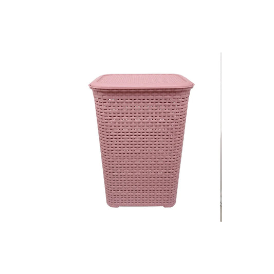 CESTO RATTAN C/TAPA L45.5X33 ROSA MAGNOLIA CESR0077