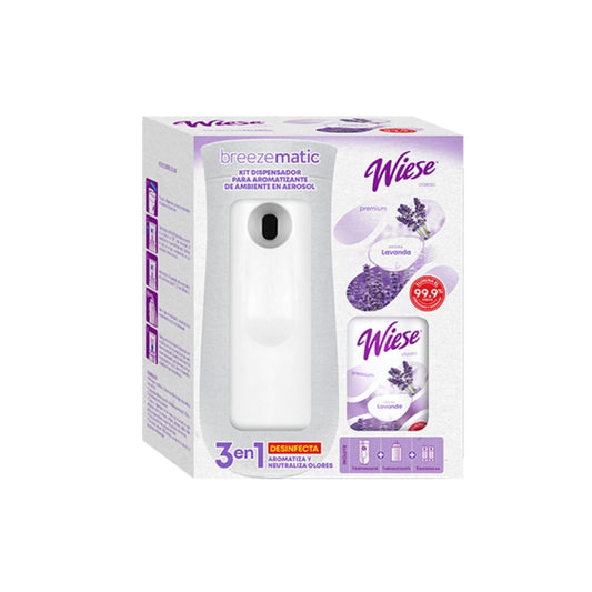 BREEZE MATIC "WIESE"  (1 DISPENSADOR, 1 AROMATIZANTE FRUTAS ROJAS DE 3,000 DISP Y 2 PILAS)