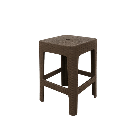 BANCO RATTAN CUADRADO PREMIUM CHOCOLATE C/1