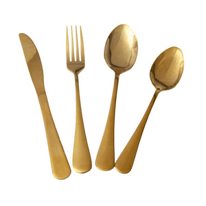 PAQ. DE CUBIERTOS DE MESA 4 PIEZAS CC4P DORADO