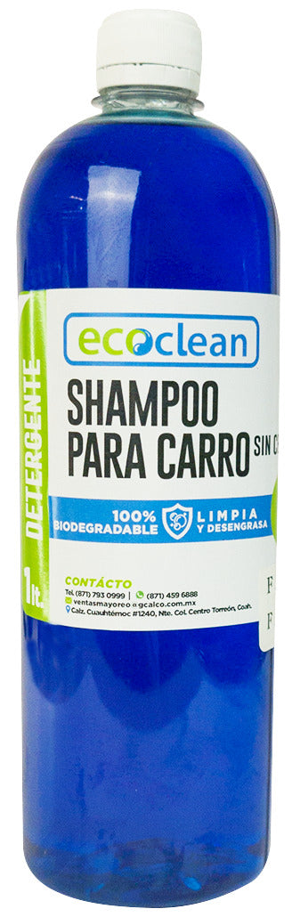 SHAMPOO PARA AUTO CON CERA "ECOCLEAN" LITRO.