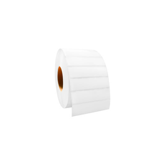 ETIQUETA T.T 102MMX83MM (4""X3.25)SIN IMPRESION CON PLECA DE CORTE EMBOBINADA HACIA AFUERA ROLLO C/1000