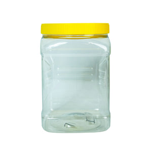 Foto de vitrolero cuadrado con tapa lisa 1.89 lts. (1/2 gal) transparentetapa blanca — Alco Distribuidora Torreón mayoreo